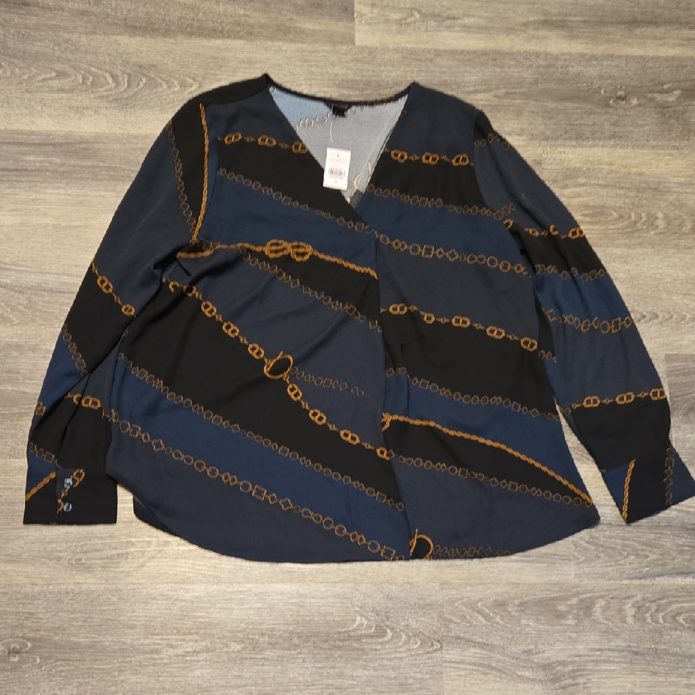 NWT Ann Taylor Chain Print Blouse Sz M